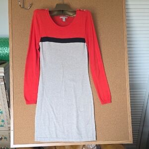 Banana Republic Y2K Women's Colorblock Long Sleeve Ponte Knit  Dress